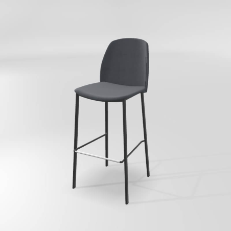 Tabouret haut moderne en tissu et métal