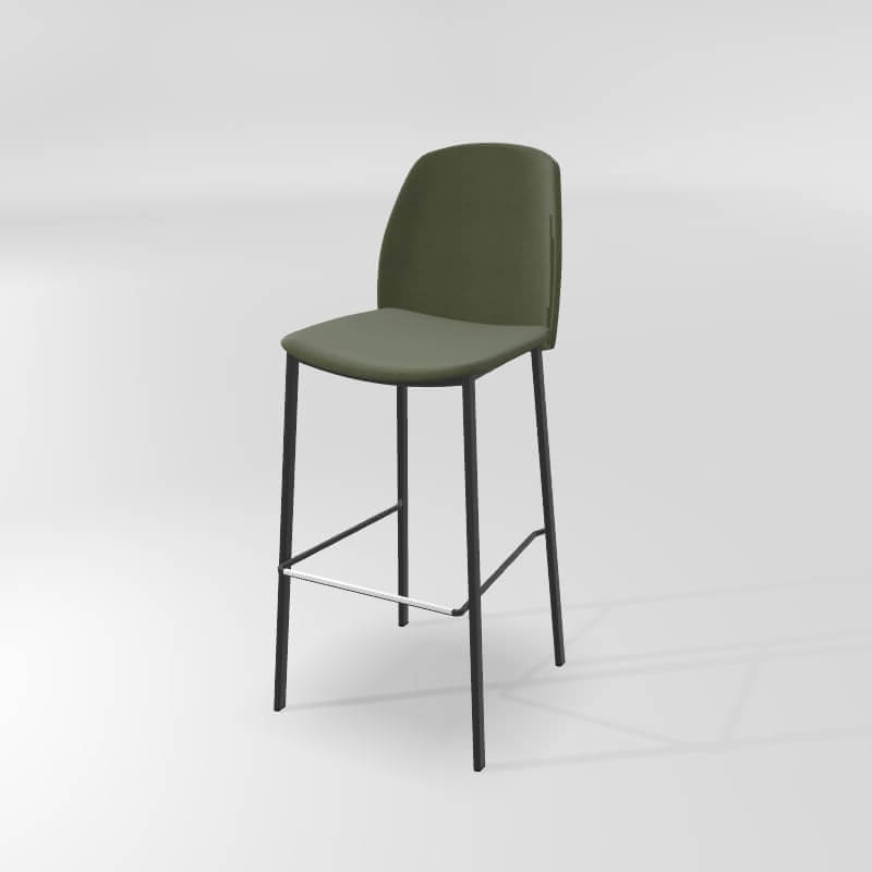 Tabouret tendance haut en tissu avec pieds métal