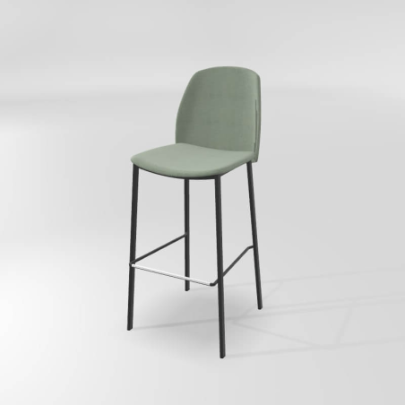 Tabouret haut en tissu avec pieds métal