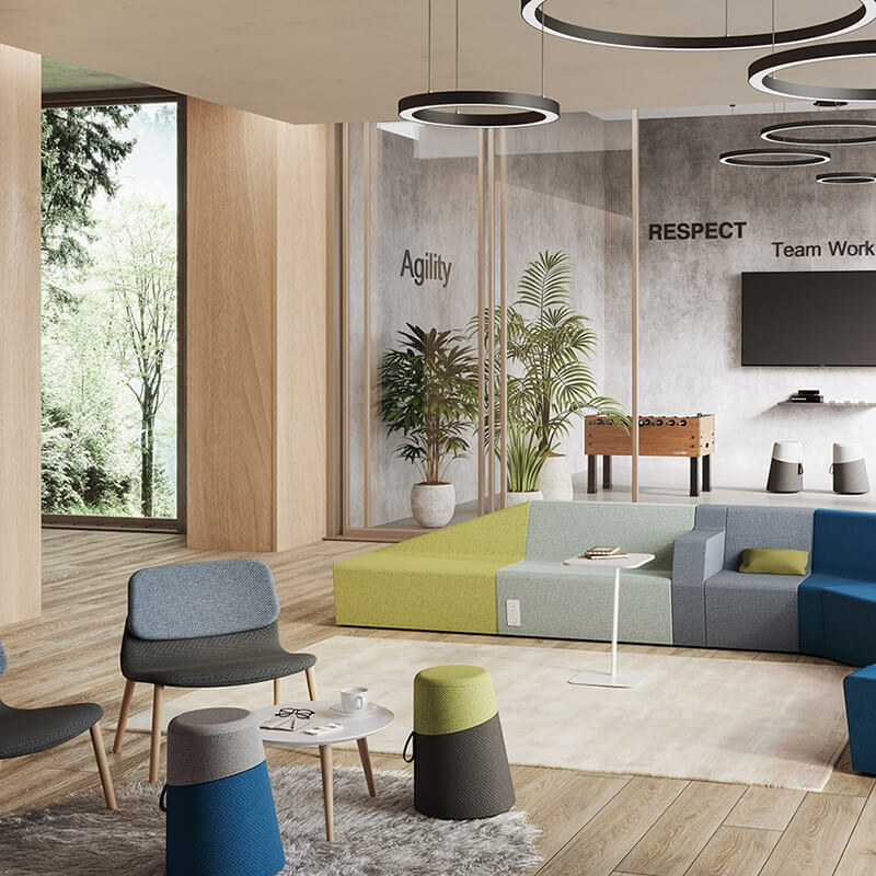 Pouf moderne en tissu fabrication française