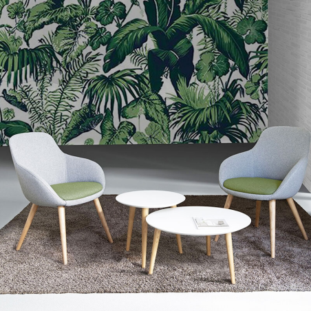 Fauteuil bride en tissu et en bois made in France