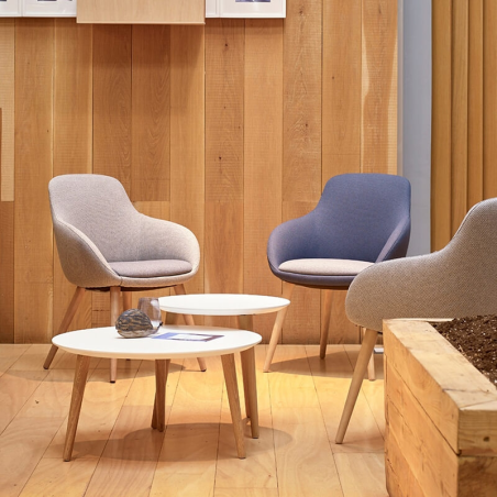 Fauteuil bridge relax en tissu avec pieds en bois