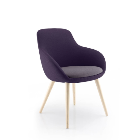 Fauteuil made in France en tissu et en bois