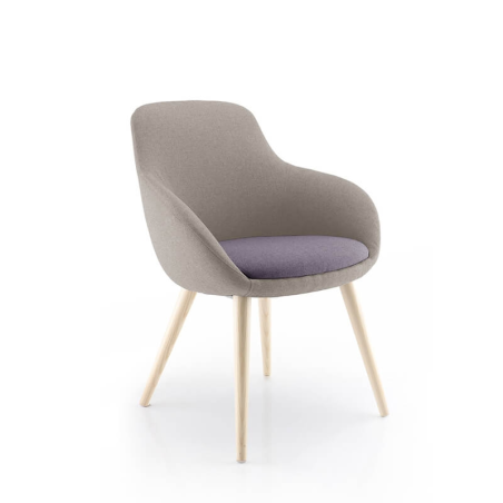 Fauteuil tendance en tissu et bois origine France
