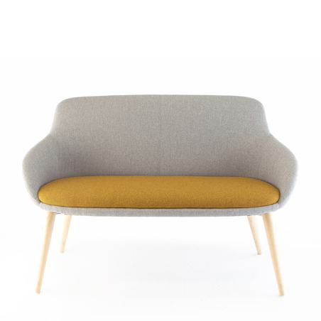 Banquette scandinave en tissu et en bois fabrication française