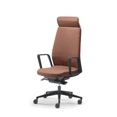 Fauteuil de direction en tissu avec roulettes et accoudoirs