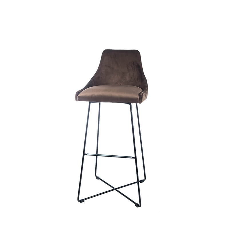 Tabouret de bar en tissu et métal