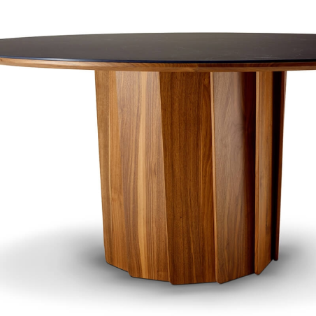 Table ronde design en bois et céramique France - Volute