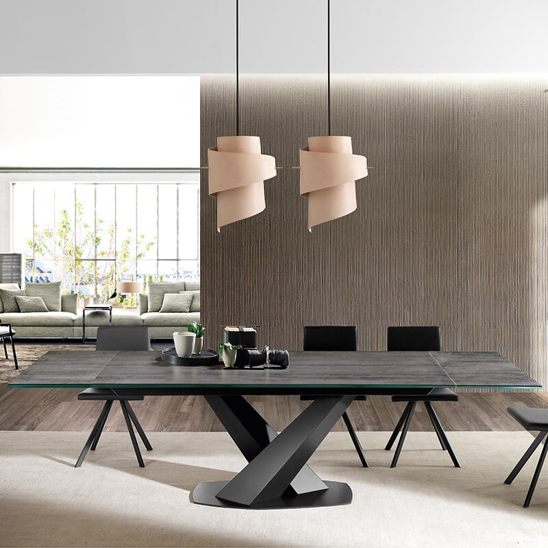 Table de salle à manger extensible design en céramique