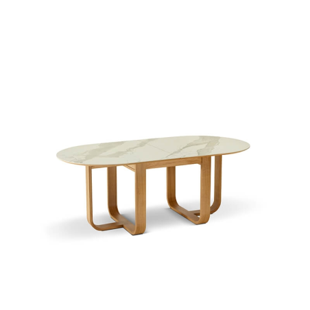 Table en céramique avec pieds bois made in France