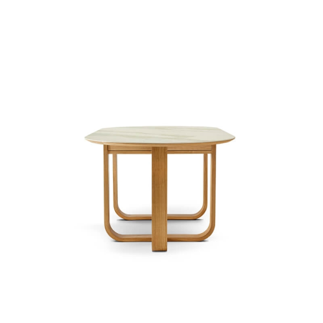 Table de salle à manger en céramique et en bois