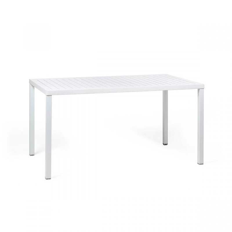 Table de jardin rectangulaire blanche fabrication italienne - Cube
