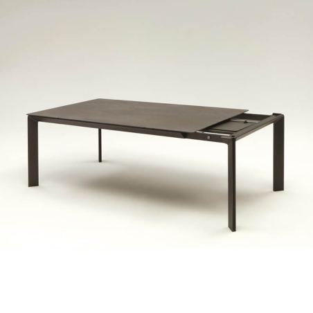 Table de salle à manger italienne extensible en céramique marron - Class