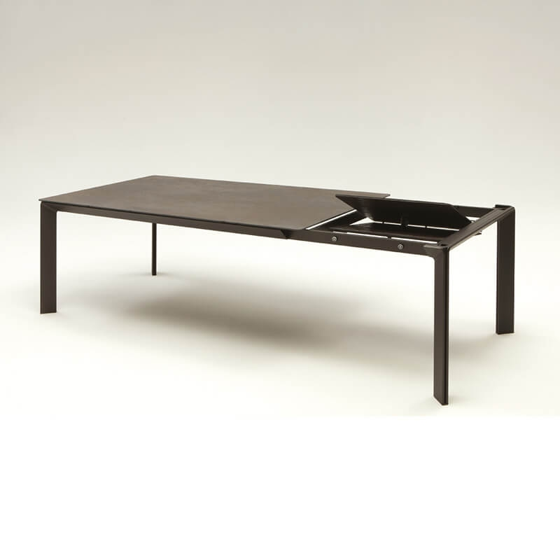 Table de salle à manger extensible en céramique de couleur marron fabriquée en Italie - Class