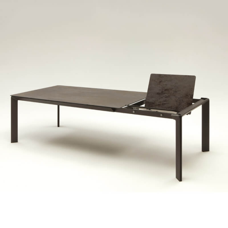 Table de salle à manger extensible en céramique de couleur brune fabriquée en Italie - Class