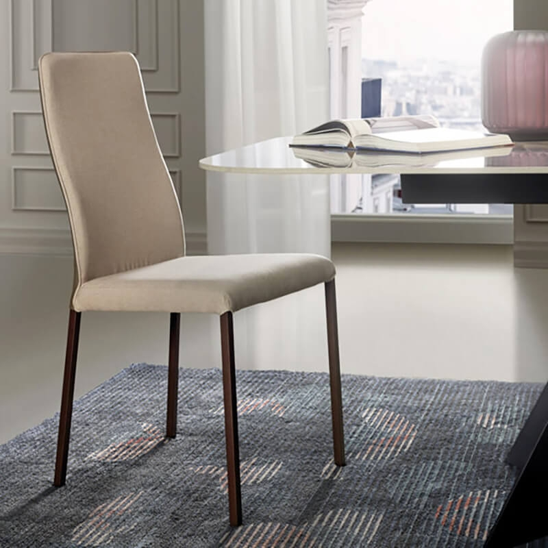 Chaise de salle à manger italienne en tissu bicolore - Laura