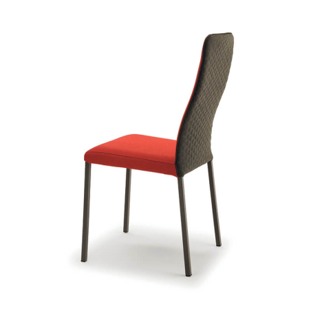 Chaise de salle à manger bicolore en tissu made in Italy - Laura