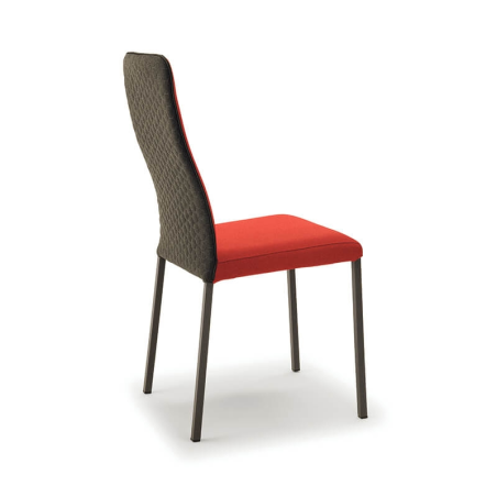 Chaise de salle à manger orange en tissu made in Italy - Laura