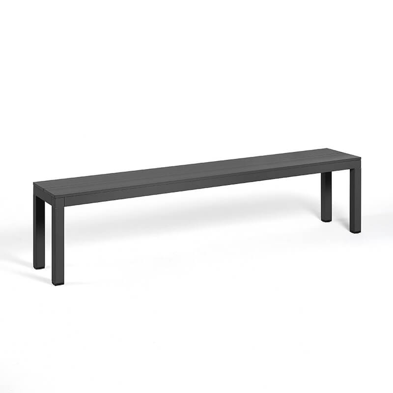 Banc de jardin en aluminium peint anthracite italien - Rio Bench Alu