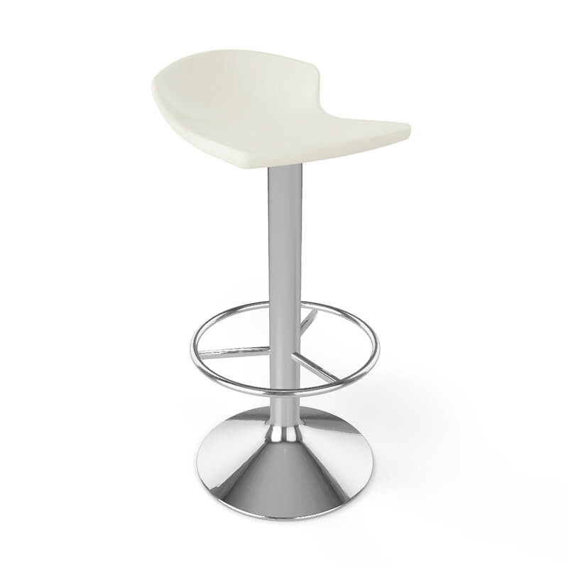 Tabouret bar pivotant fabrication italienne en technopolymère et métal chromé - Free