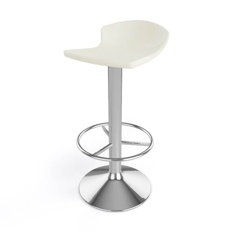 Tabouret bar pivotant italien en technopolymère et métal chromé - Free