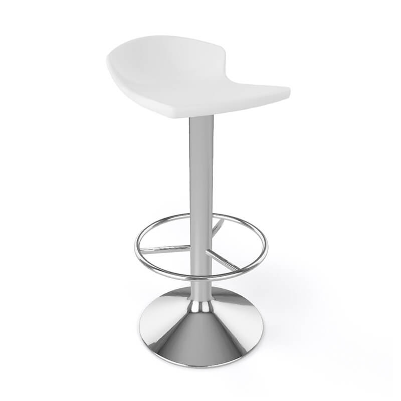 Tabouret bar pivotant italien en technopolymère et métal chromé - Free
