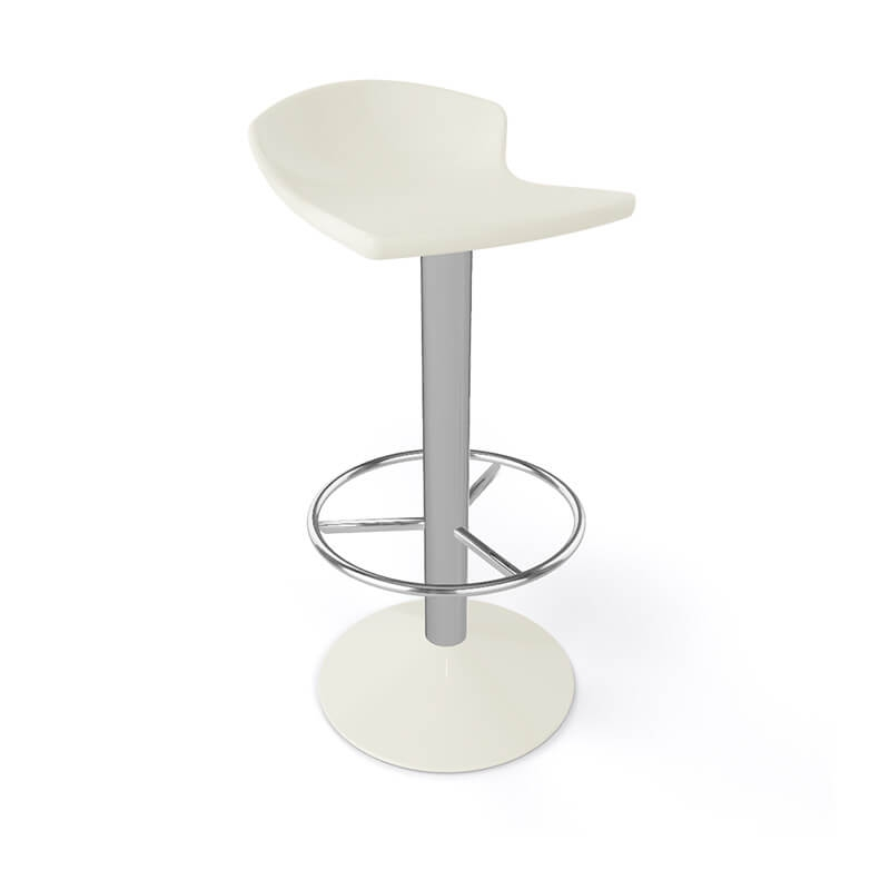 Tabouret bar pivotant italien en plastique et métal chromé - Free