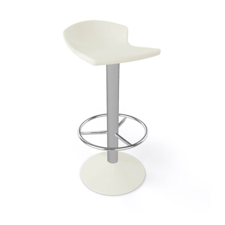 Tabouret bar pivotant italien en plastique et métal chromé - Free