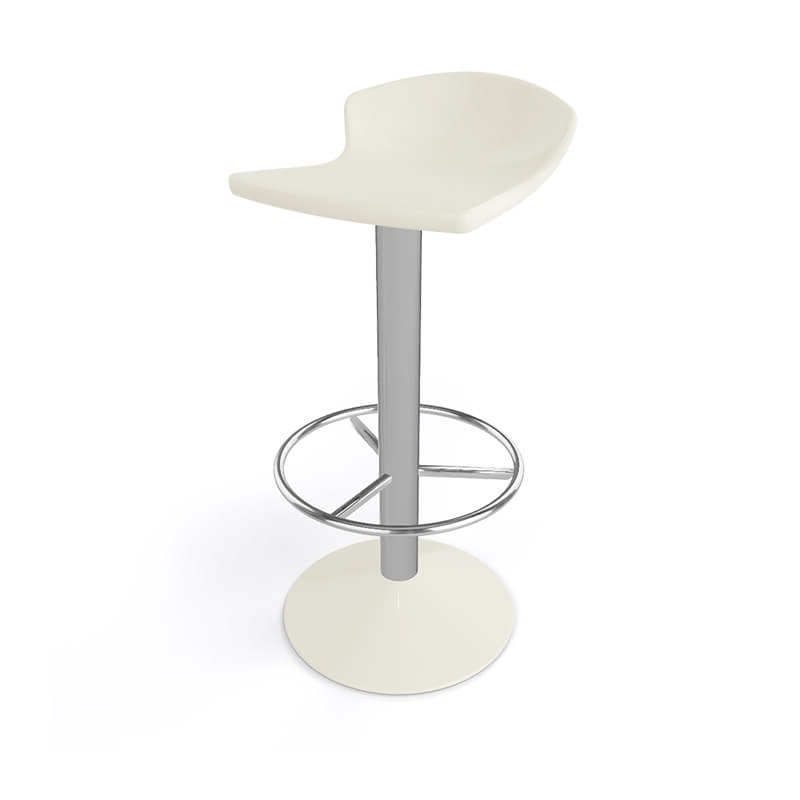 Tabouret bar pivotant italien en plastique et métal chromé - Free