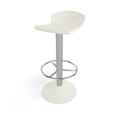Tabouret bar pivotant italien en plastique et métal chromé - Free