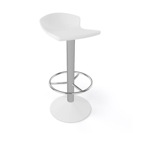 Tabouret haut pivotant italien en technopolymère et métal chromé - Free