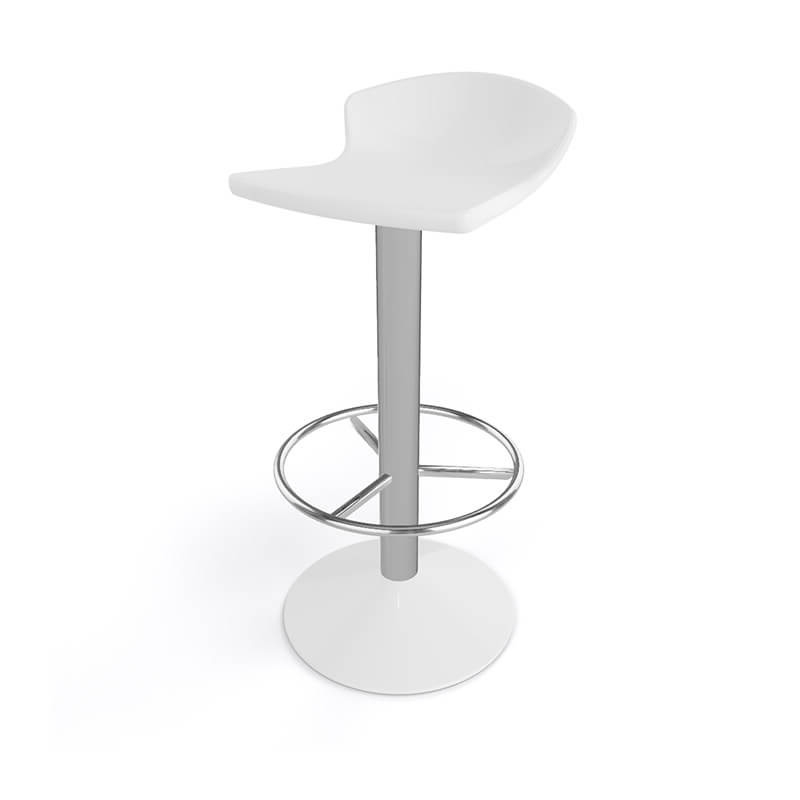 Tabouret pour table de bar pivotant italien en technopolymère et métal chromé - Free