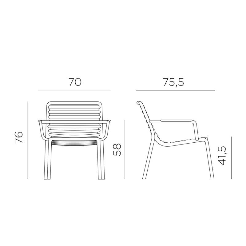 Doga - Fauteuil de jardin bas relax design italien