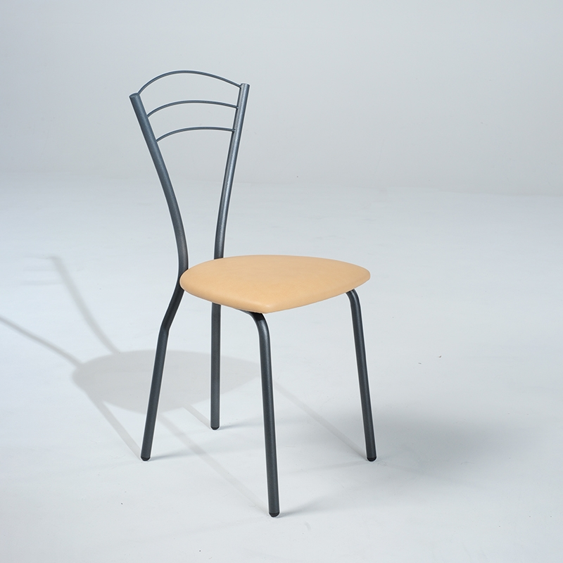 Chaise made in France en métal avec assise rembourrée - Rebecca