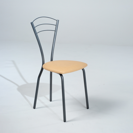 Chaise made in France en métal avec assise rembourrée - Rebecca