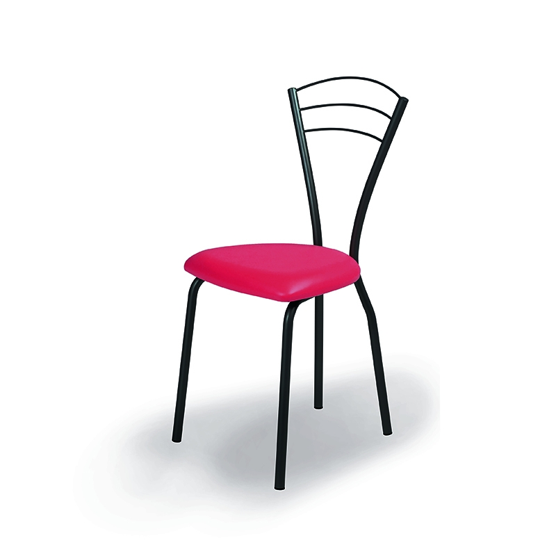 Chaise française en métal avec assise rembourrée - Rebecca