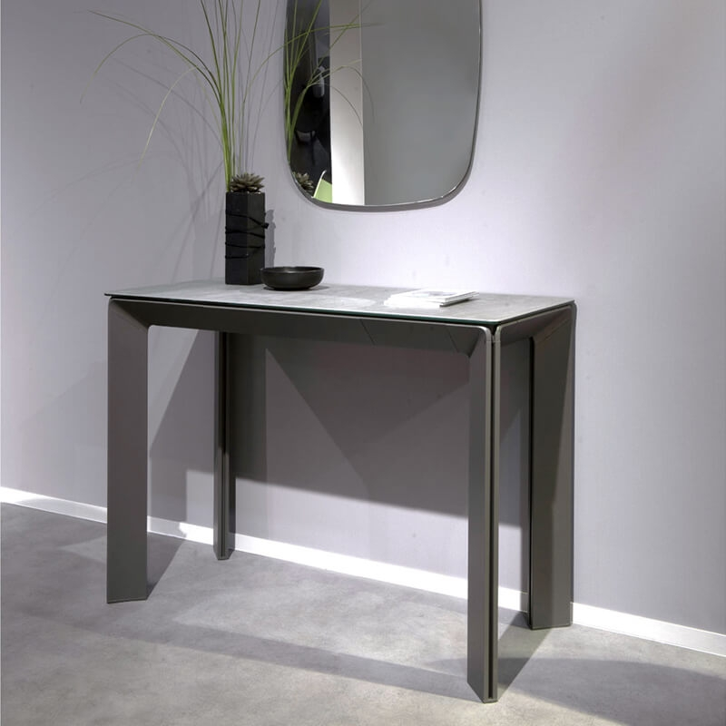 Console en céramique coloris gris pierre fabriquée en Italie - Class