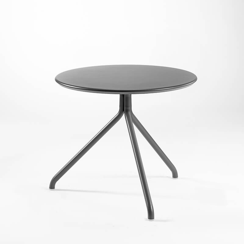Table basse de jardin noire ronde en métal de fabrication italienne