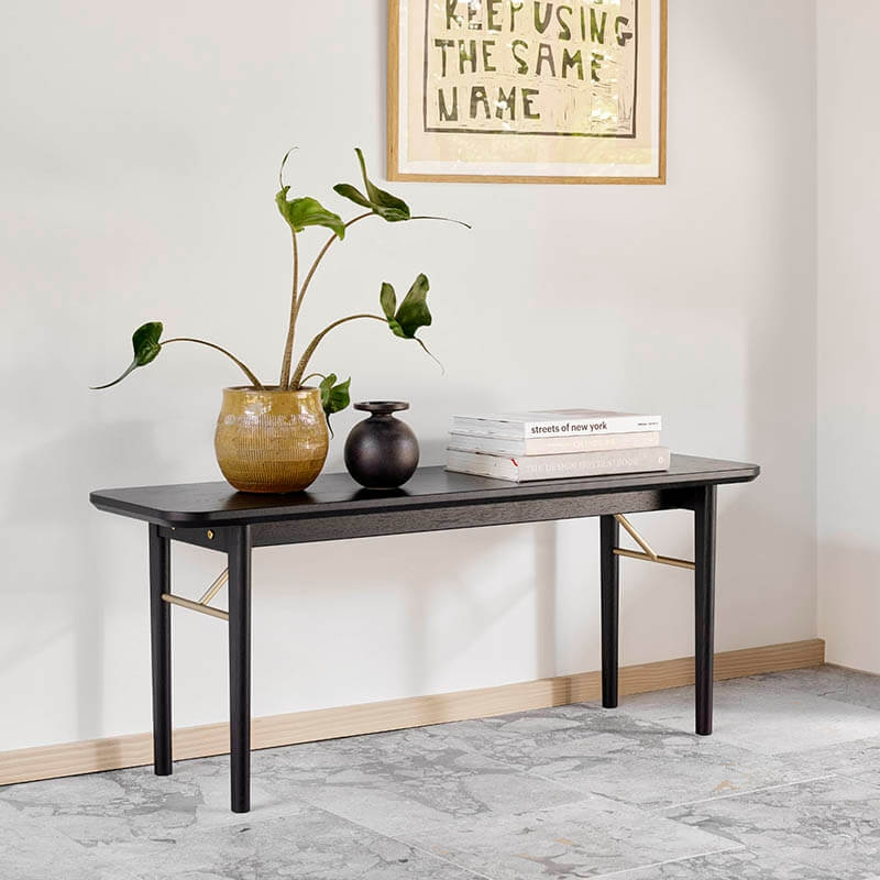 Banc en bois massif chêne noir verni fabrication danoise - SM832-833