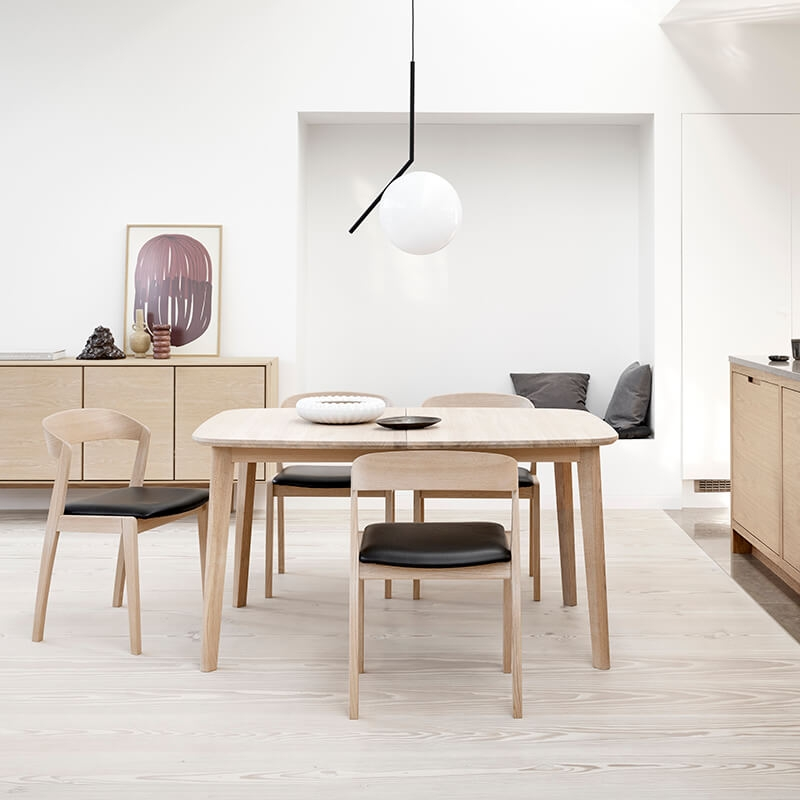 Table extensible en bois massif fabriquée au Danemark - SM118-119