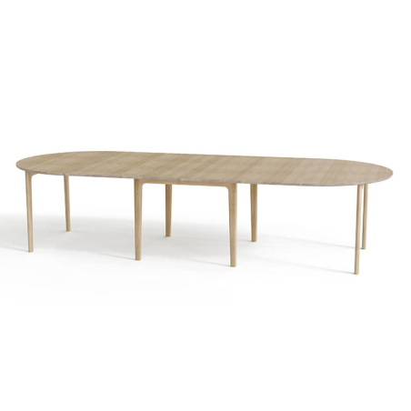 Table ronde scandinave extensible en bois massif conçue au Danemark - SM112