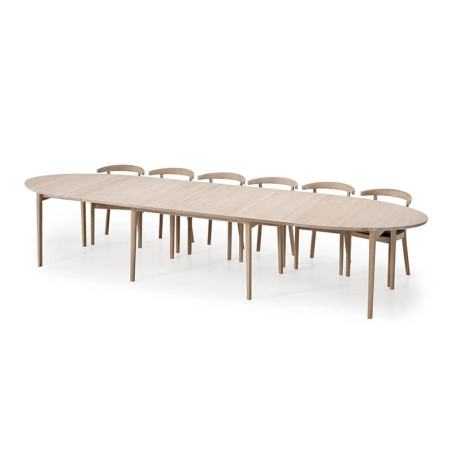 Table ovale scandinave extensible en bois massif fabriquée au Danemark - SM78