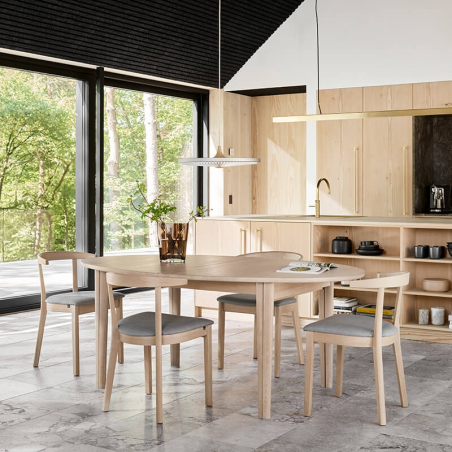 Table ovale extensible en bois massif fabriquée au Danemark - SM78