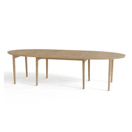 Table ovale extensible nordique en bois massif fabriquée au Danemark - SM78