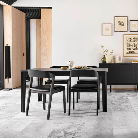 Table de salle à manger scandinave en bois avec allonges - SM26-27