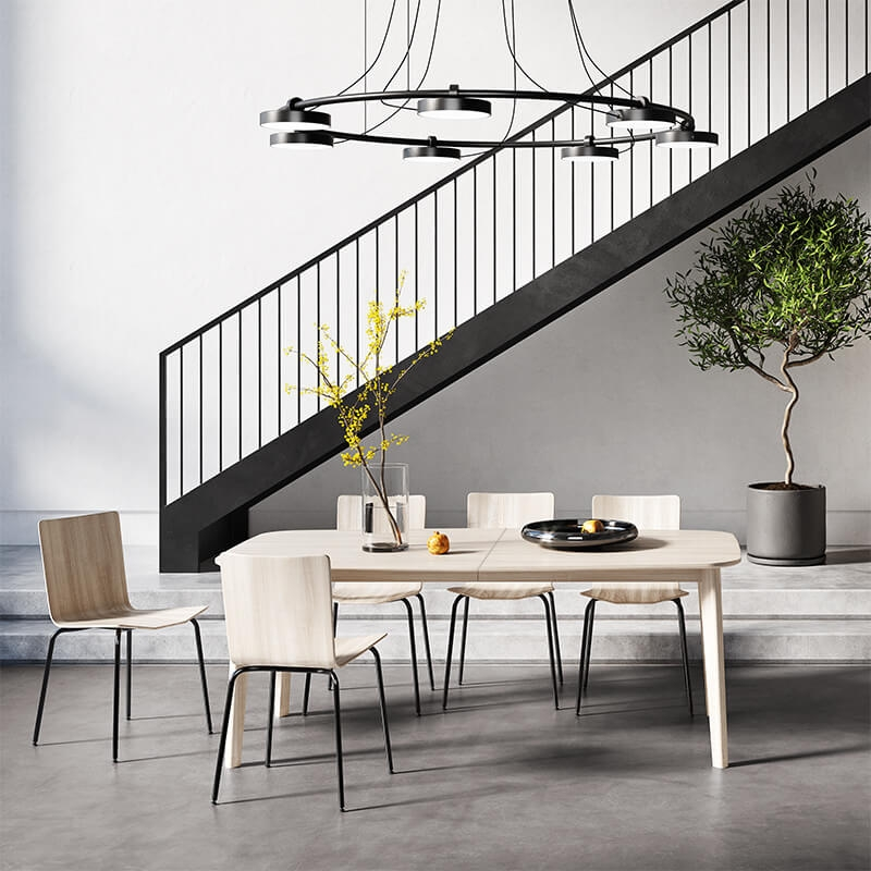 Table en bois massif avec allonges fabriquée au Danemark - SM118-119