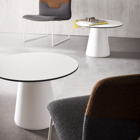 Table d'appoint ronde design italien à pied central - Roller H55