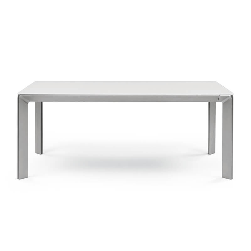 Console en verre verni et pieds en aluminium fabriquée en Italie - Class