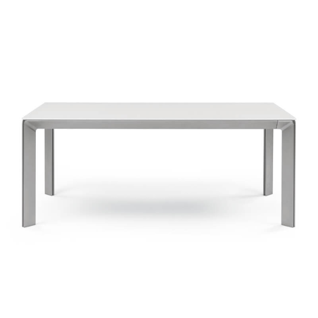 Console en verre verni et pieds en aluminium fabriquée en Italie - Class