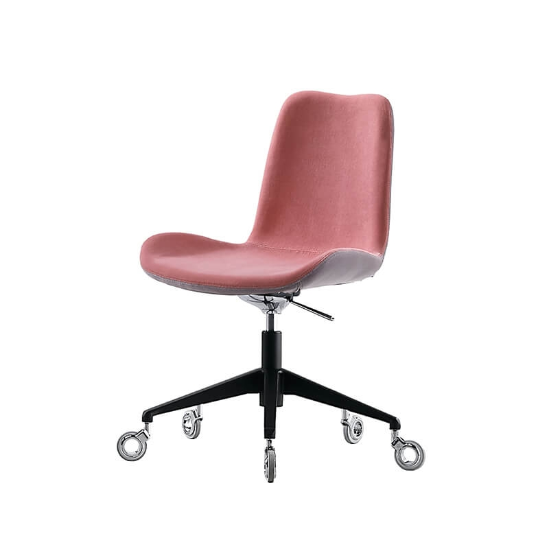 Chaise de bureau confortable rose en tissu bicolore - Dalia Midj®